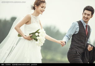 牵手微笑的情侣婚纱摄影图片免费下载 红动网